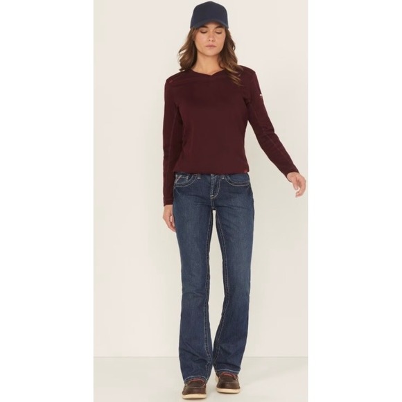 Ariat Denim - Ariat Fire Resistant Mid Rise Bootcut Whipstitch Jeans Women's 30x32 Work Wear